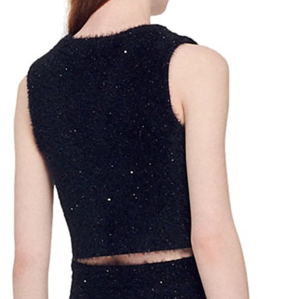 NWT Sandro Michou Sequined Tweed Cropped Sweater Vest - Picture 2 of 11